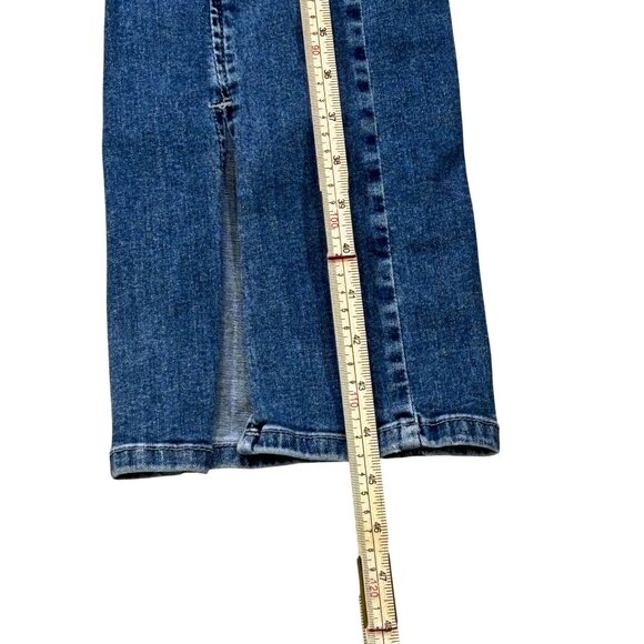 Forever 21 Womens High-Waisted Flared Blue Denim Jeans With Side Zipper - Picture 5 of 8